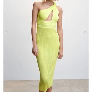 Asymmetrical mango dress with slit